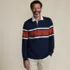 Men's Long Sleeve Textured Rugby Polo, Front