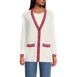 Women's Fine Gauge Cotton Cardigan with Tipping Sweater, Front