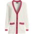 Women's Plus Size Fine Gauge Cotton Cardigan with Tipping Sweater, Front