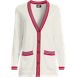 Women's Fine Gauge Cotton Cardigan with Tipping Sweater, Front