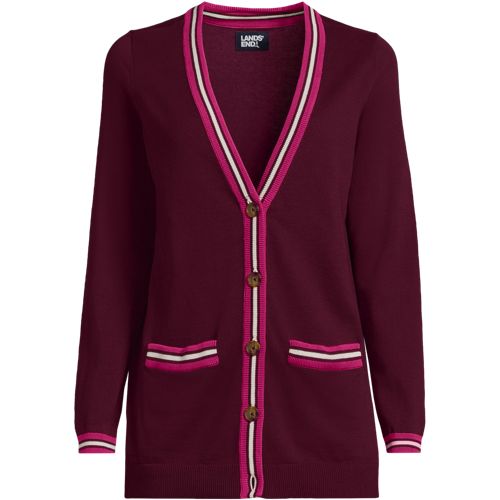 Women's Fine Gauge Cotton Cardigan and Tank Sweater Set | Lands' End