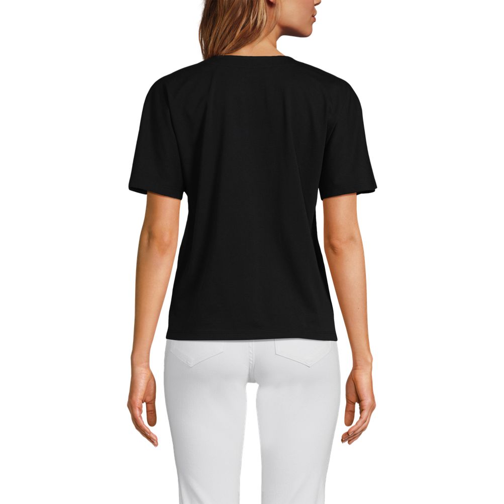 売れ筋商品|||ランズエンド カットソー トップス レディース Women's Oversized Supima Short Sleeve Crew Neck T-Shirt Deep sea navy breton stripe Women's Oversized Supima Short Sleeve Crew Neck T-Shirt