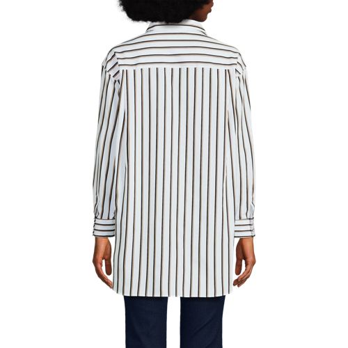 Women's No Iron Oversized Poplin Extra Long Tunic - image 3