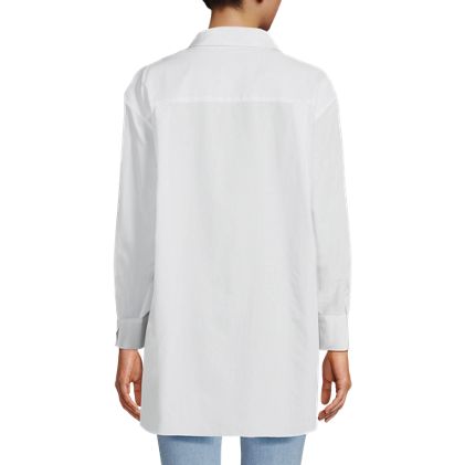 Women's No Iron Oversized Poplin Extra Long Tunic - image 3