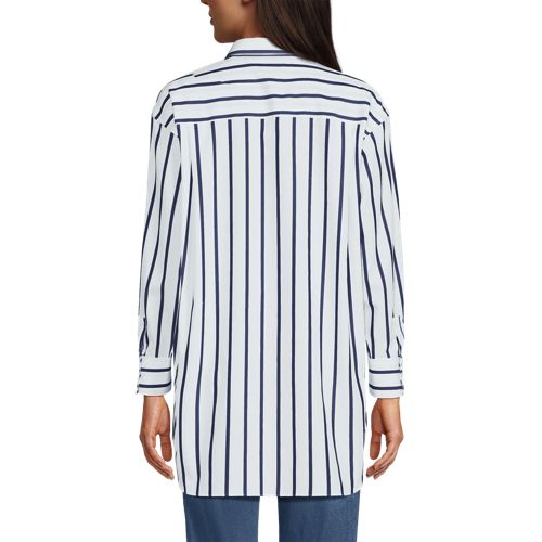 Women's No Iron Oversized Poplin Extra Long Tunic - image 3