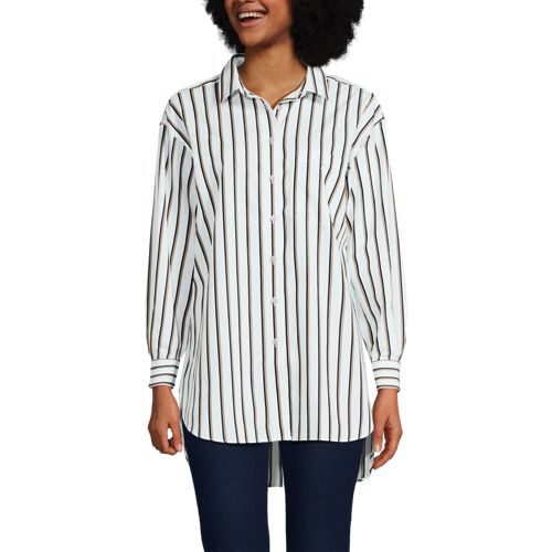 Women's No Iron Oversized Poplin Extra Long Tunic - image 2