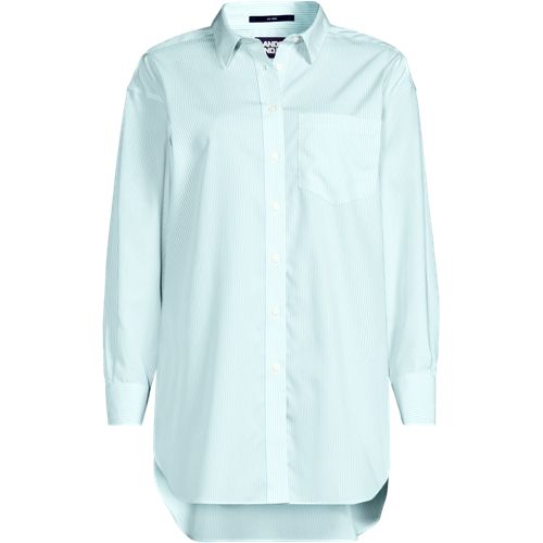 Women's No Iron Oversized Poplin Extra Long Tunic - image 5