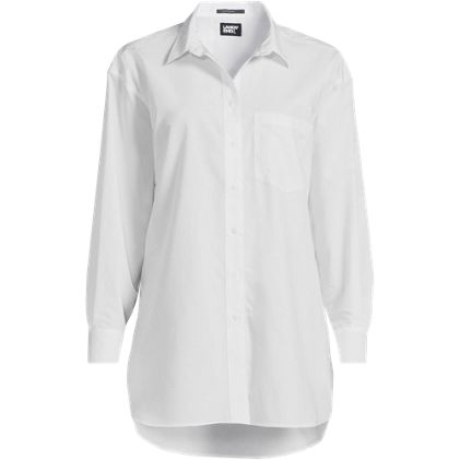 Women's No Iron Oversized Poplin Extra Long Tunic - image 1