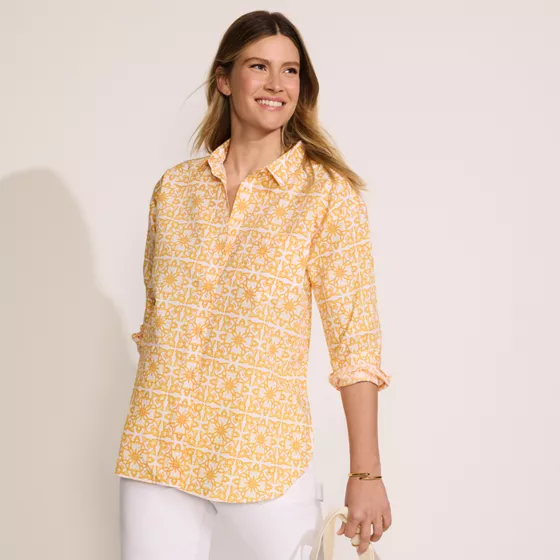 Women's No Iron Oversized Poplin Extra Long Tunic - primary