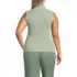 Women's Plus Size Fine Gauge Cotton Turtleneck Tank Sweater, Back