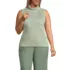 Women's Plus Size Fine Gauge Cotton Turtleneck Tank Sweater, Front