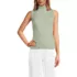 Women's Fine Gauge Cotton Turtleneck Tank Sweater, Front