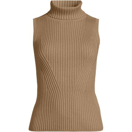Women's Fine Gauge Cotton Turtleneck Tank Sweater - image 1