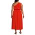 Women's Plus Size One Shoulder Crepe Midi Dress, Back