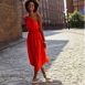 Women's One Shoulder Crepe Midi Dress, alternative image