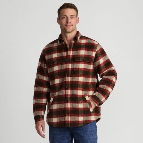  Lands' End Hemdjacke Aus Gebürstetem Flanell Und Stepp, Herren, Größe:44-46 Regular, Braun, Woll-mischung/polyester-mischung, By Lands' End 