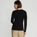 Women's Drapey Rib Skimming Long Sleeve Henley T-Shirt, Back