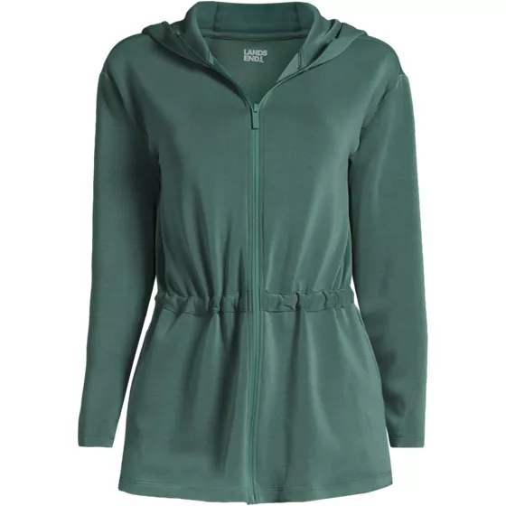 Women's Cupro Long Sleeve Full Zip Tunic Hoodie - primary