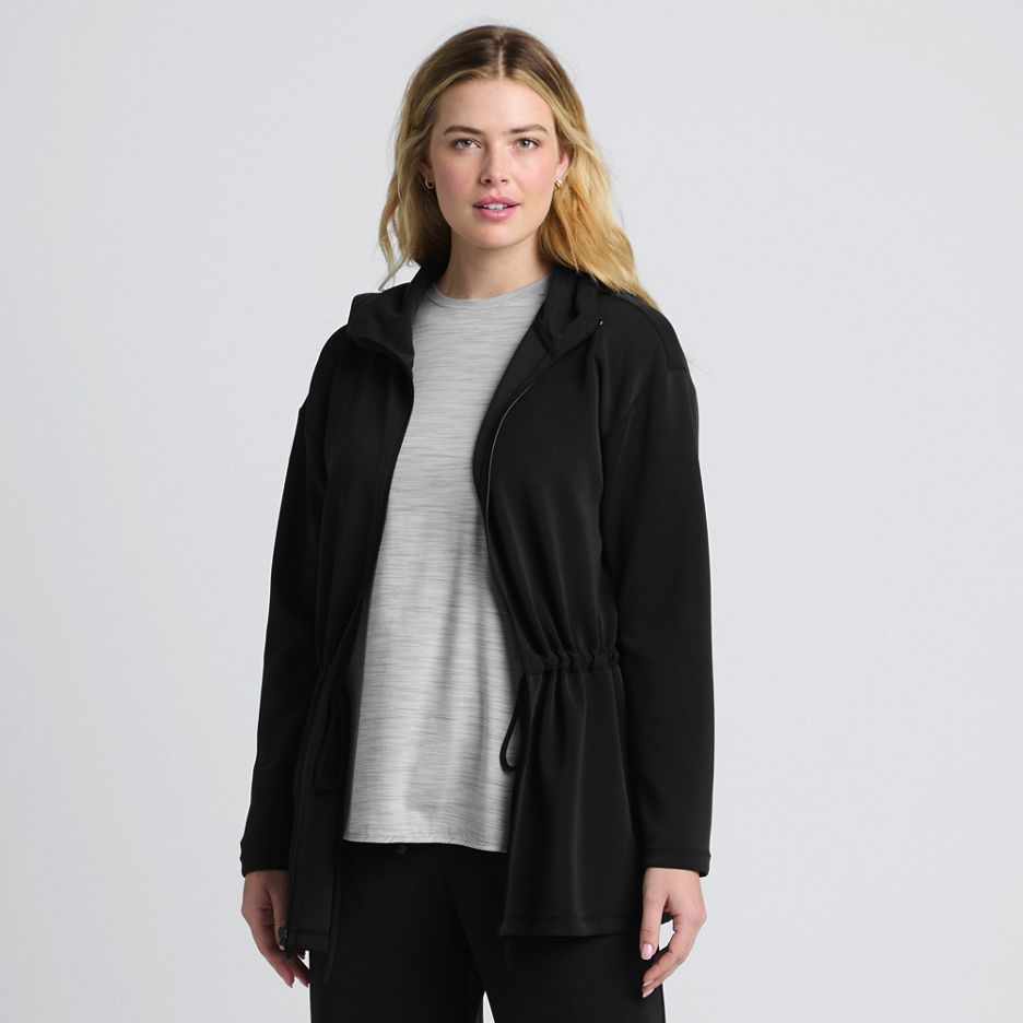 Women's Cupro Long Sleeve Full Zip Tunic Hoodie