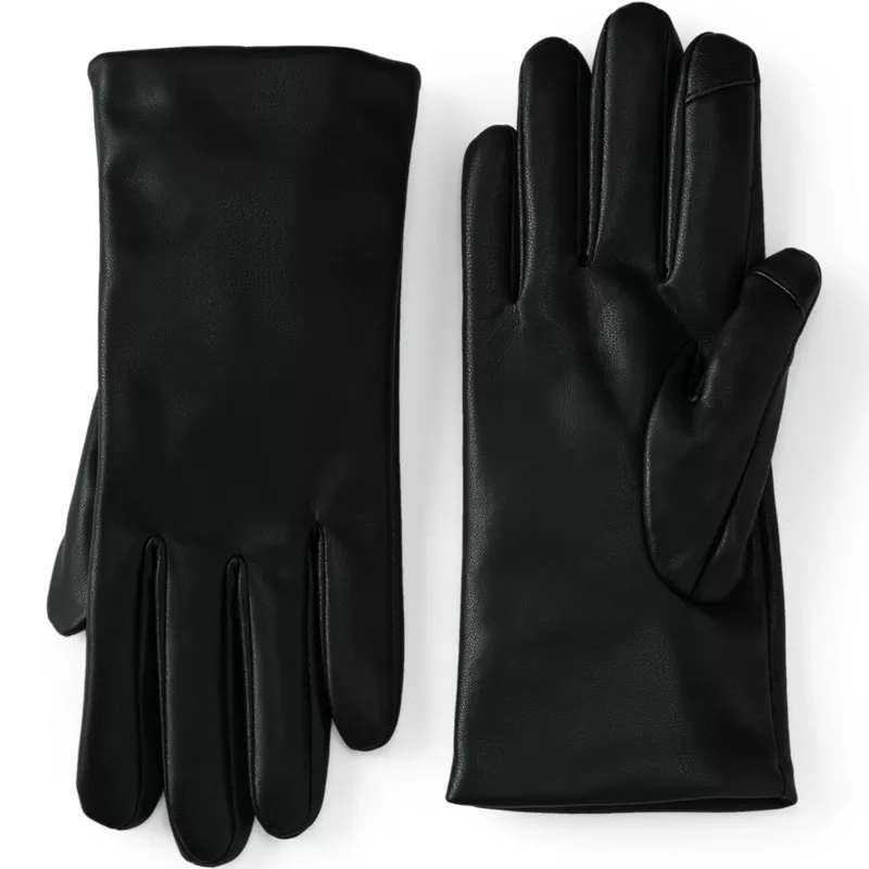 Women's CashTouch Lined Faux Leather Glove, Front
