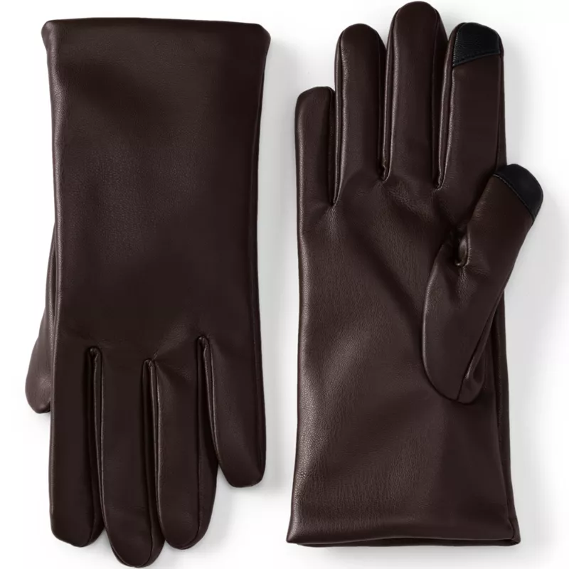 Women's CashTouch Lined Faux Leather Glove, Front