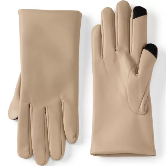 Women's Cashtouch Lined Faux Leather Glove - primary