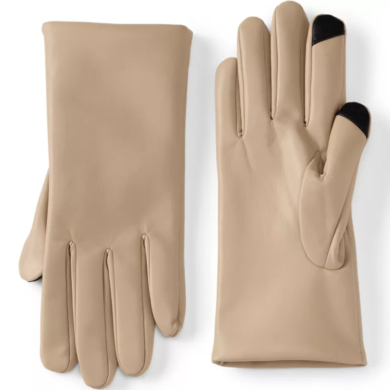 Women's CashTouch Lined Faux Leather Glove, Front