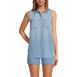 Women's Sleeveless Denim Button Front Shirt, Front