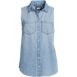 Women's Sleeveless Denim Button Front Shirt, Front