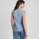 Women's Sleeveless Denim Button Front Shirt, Back