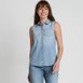 Women's Sleeveless Denim Button Front Shirt, Front