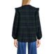 Women's Ruffle Front Flannel Popover Blouse, Back