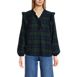 Women's Ruffle Front Flannel Popover Blouse, Front