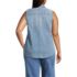 Women's Plus Size Sleeveless Denim Button Front Shirt, Back