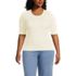 Women's Plus Size Drapey Rib Skimming Elbow Sleeve Crew Neck T-shirt, Front