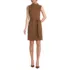 Women's Cotton Blend Short Sleeve Mock Neck Sweater Dress, Front