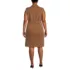 Women's Plus Size Cotton Blend Short Sleeve Mock Neck Sweater Dress, Back