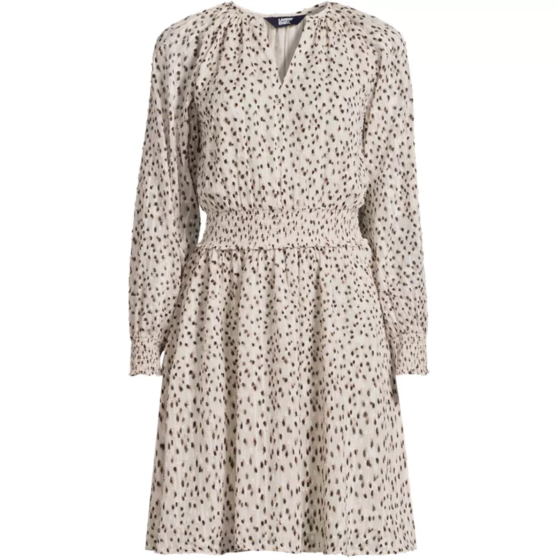Women's Plus Size Chiffon Clip Dot Dress, Front