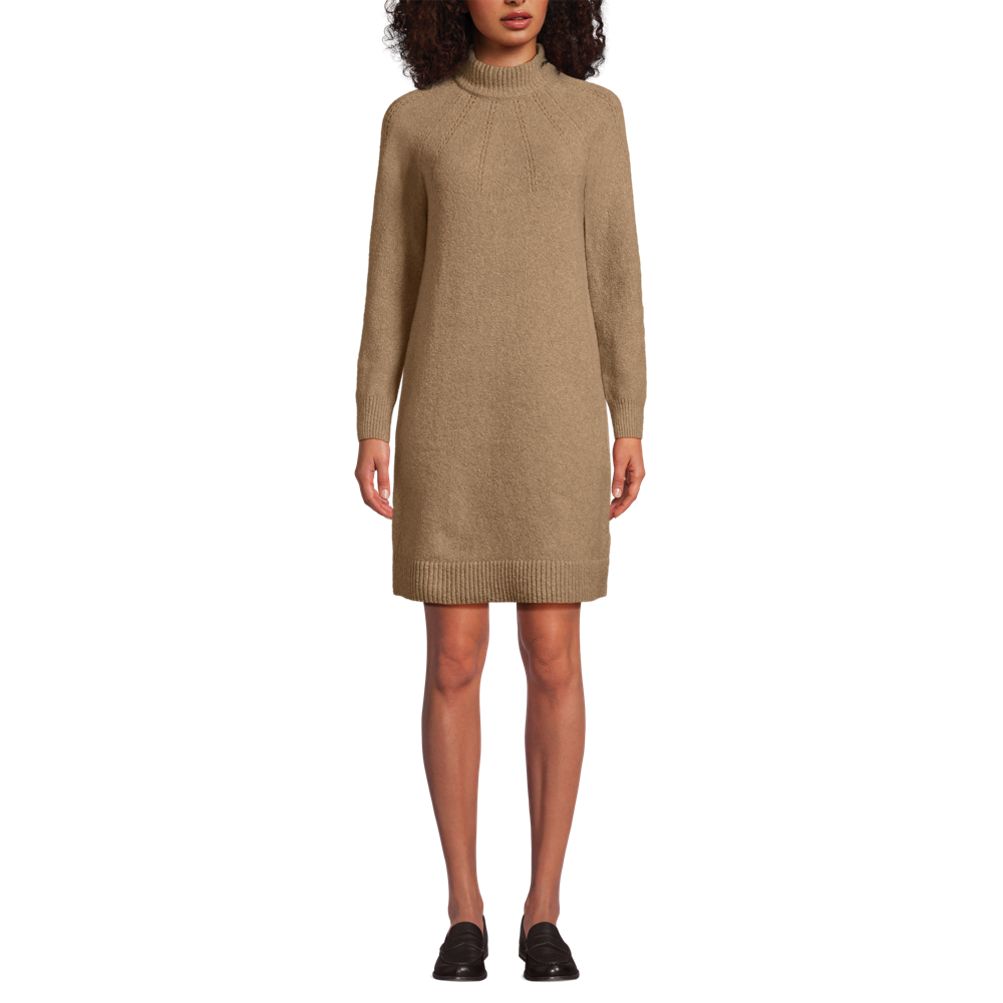 fitted lace wedding dress Cream Mock Neck Mini Sweater Dress main image 1