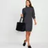 Women's Boucle Long Sleeve Raglan Mock Neck Sweater Dress, alternative image