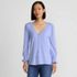Women's 3/4 Sleeve Lightweight Jersey Button Front Top, Front
