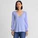 Women's 3/4 Sleeve Lightweight Jersey Button Front Top, Front