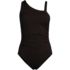 Women's Shirred One Shoulder High Leg One Piece Swimsuit, alternative image