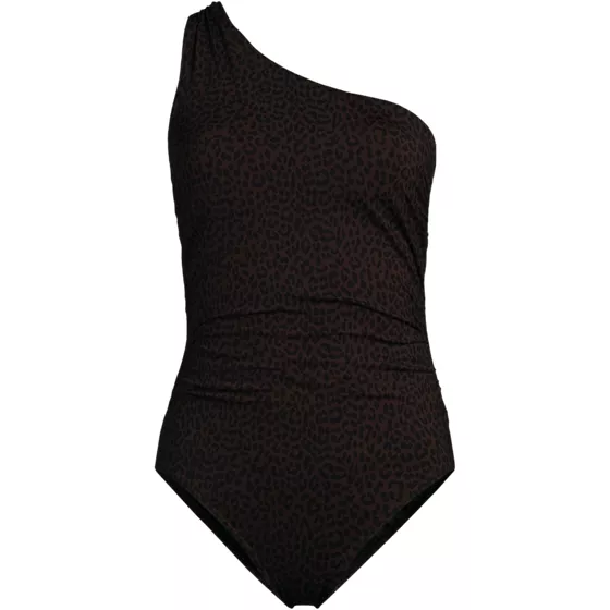 Women's Shirred One Shoulder One Piece Swimsuit - primary