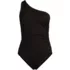 Women's Shirred One Shoulder One Piece Swimsuit, Front