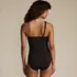 Women's Shirred One Shoulder One Piece Swimsuit, Back