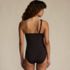 Women's Shirred One Shoulder High Leg One Piece Swimsuit, Back