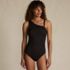 Women's Shirred One Shoulder High Leg One Piece Swimsuit, Front