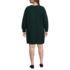 Women's Plus Size Cotton Blend Cable Crew Neck Sweater Dress, Back