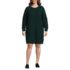 Women's Plus Size Cotton Blend Cable Crew Neck Sweater Dress, Front